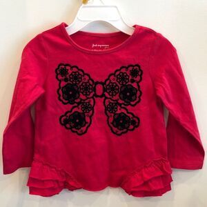 Red bow long sleeve top